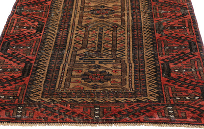 2 x 5 - Taupe Antique Turkoman Rug - 61444