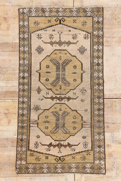 3 x 6 - Beige Vintage Persian Shiraz Rug - 61452
