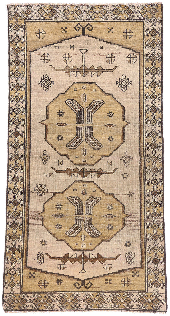 3 x 6 - Beige Vintage Persian Shiraz Rug - 61452