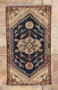 1 x 3 Navy Blue Antique Persian Hamadan Rug 61454