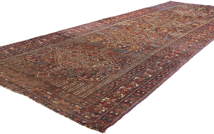 4 x 10 - Brown Antique Shiraz Rug - 61455