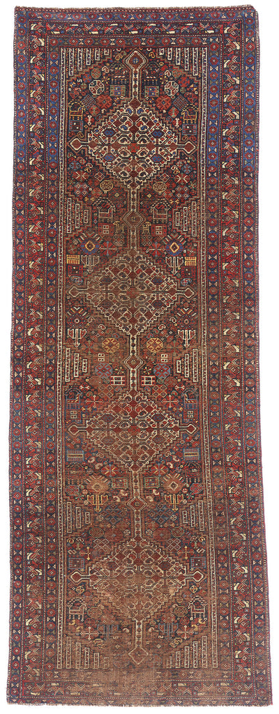 4 x 10 - Brown Antique Shiraz Rug - 61455