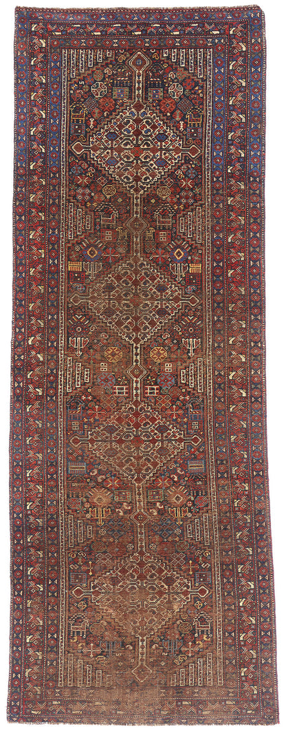 4 x 10 - Brown Antique Shiraz Rug - 61455