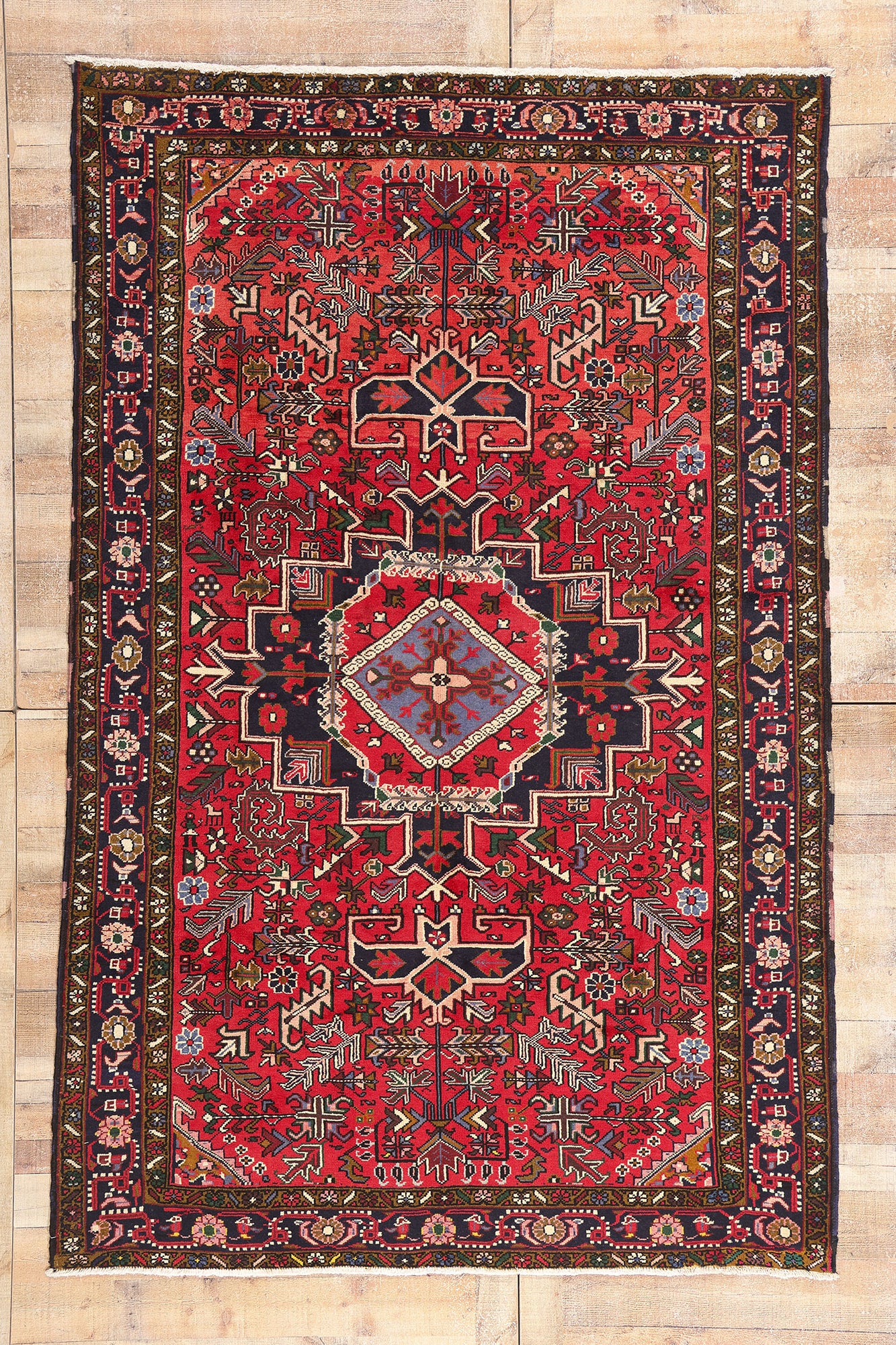 6 x 9 - Red Vintage Heriz Rug - 61458