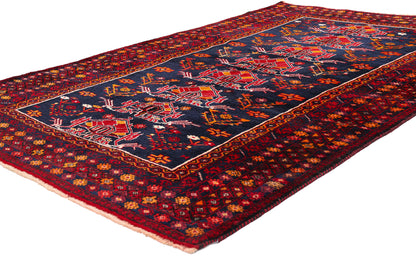 4 x 6 - Navy Blue Vintage Turkoman Rug - 61459