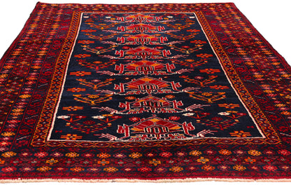 4 x 6 - Navy Blue Vintage Turkoman Rug - 61459