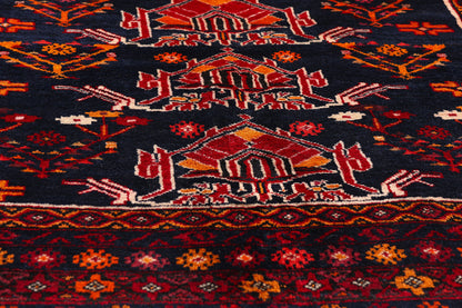 4 x 6 - Navy Blue Vintage Turkoman Rug - 61459