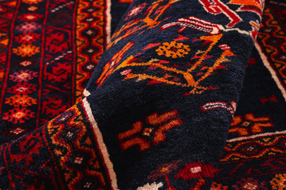 4 x 6 - Navy Blue Vintage Turkoman Rug - 61459