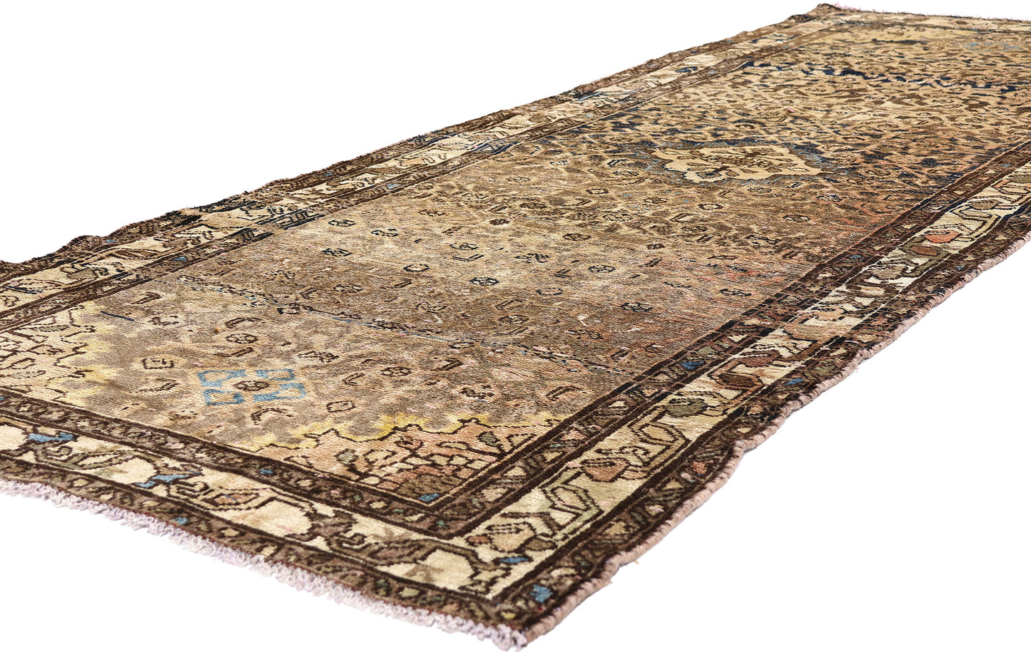 3 x 9 - Brown Antique Hamadan Rug - 61460