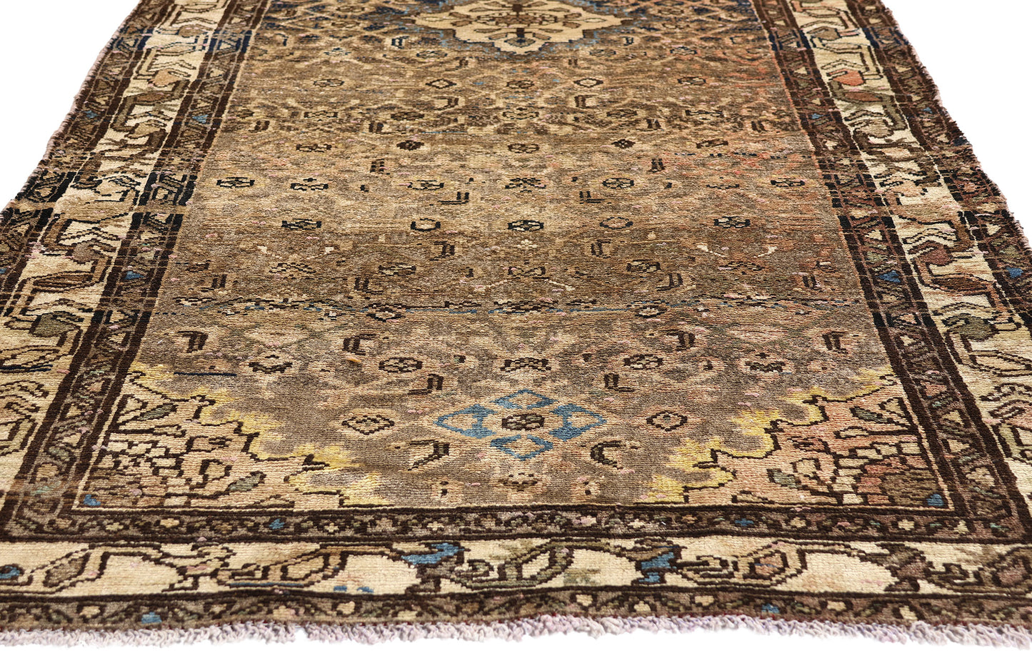 3 x 9 - Brown Antique Hamadan Rug - 61460