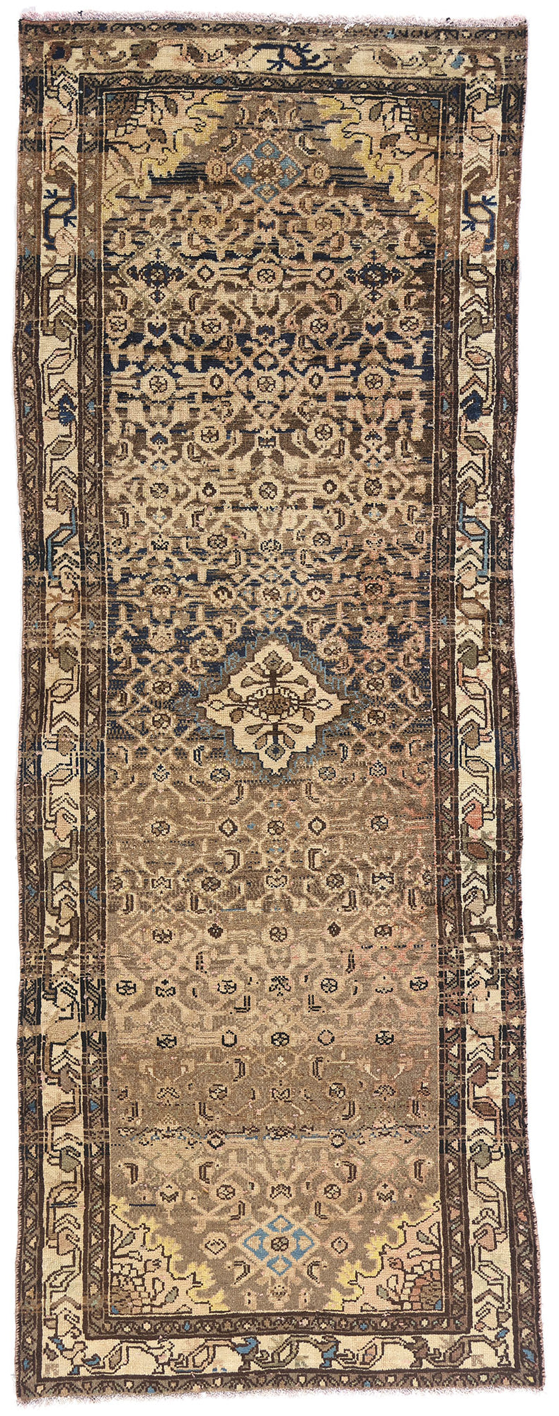 3 x 9 - Brown Antique Hamadan Rug - 61460