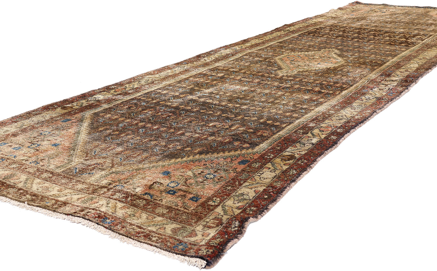 3 x 11 - Brown Vintage Hamadan Rug - 61463