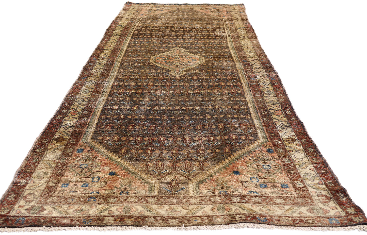 3 x 11 - Brown Vintage Hamadan Rug - 61463