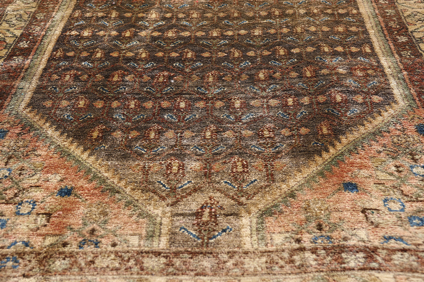 3 x 11 - Brown Vintage Hamadan Rug - 61463