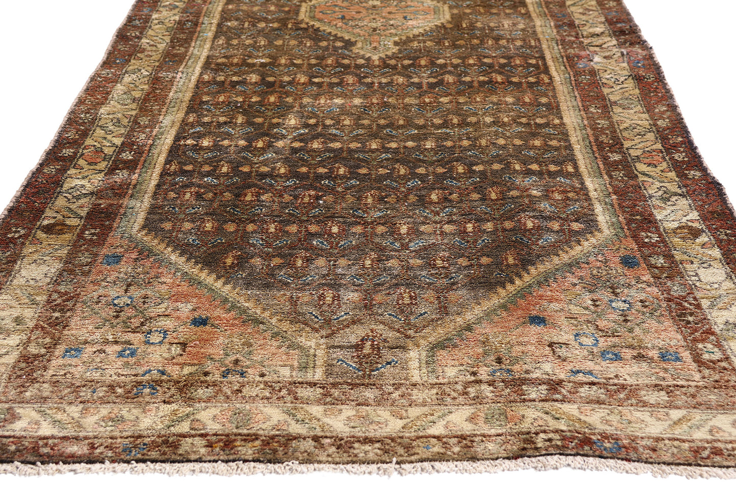 3 x 11 - Brown Vintage Hamadan Rug - 61463