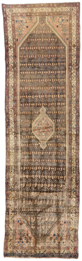 3 x 11 - Brown Vintage Hamadan Rug - 61463