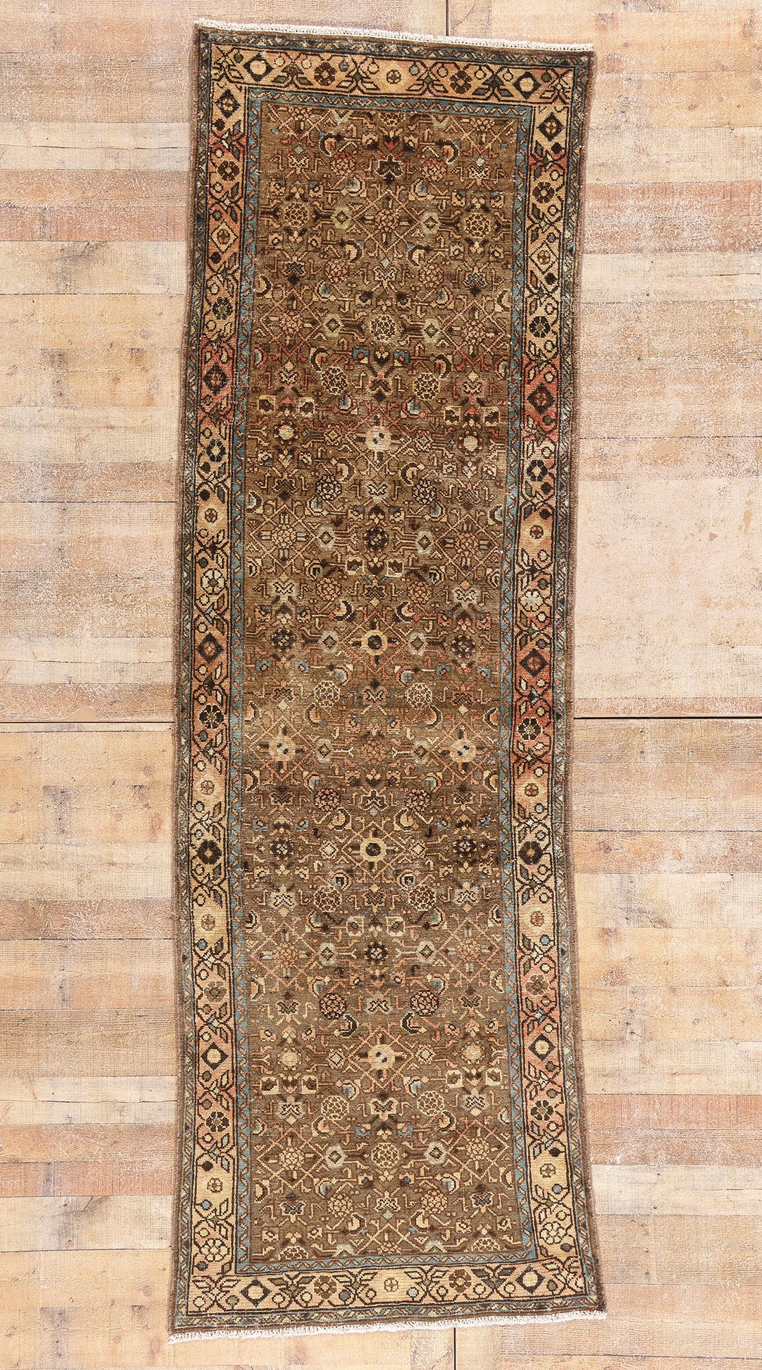 3 x 10 - Brown Antique Hamadan Rug - 61468