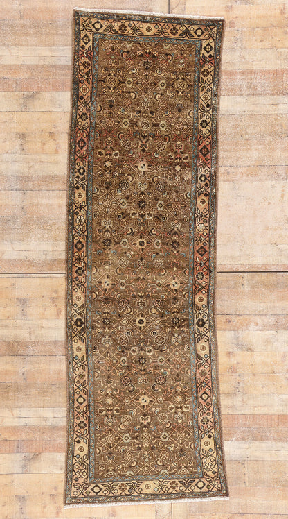 3 x 10 - Brown Antique Hamadan Rug - 61468
