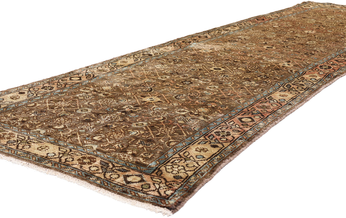 3 x 10 - Brown Antique Hamadan Rug - 61468
