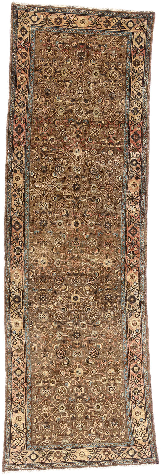 3 x 10 - Brown Antique Hamadan Rug - 61468