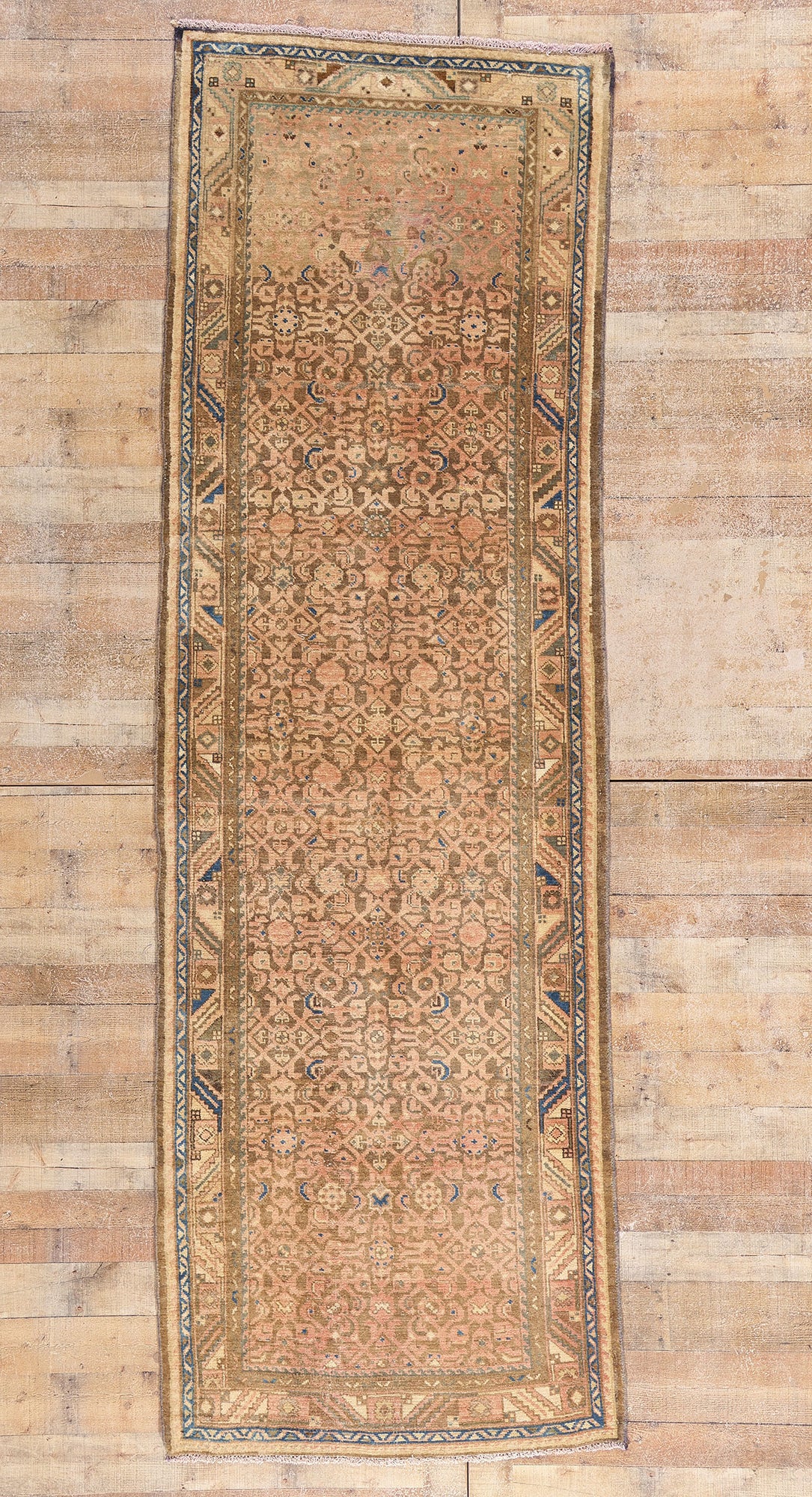 4 x 11 - Brown Antique Hamadan Rug - 61470