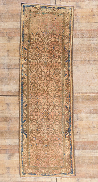 4 x 11 - Brown Antique Hamadan Rug - 61470