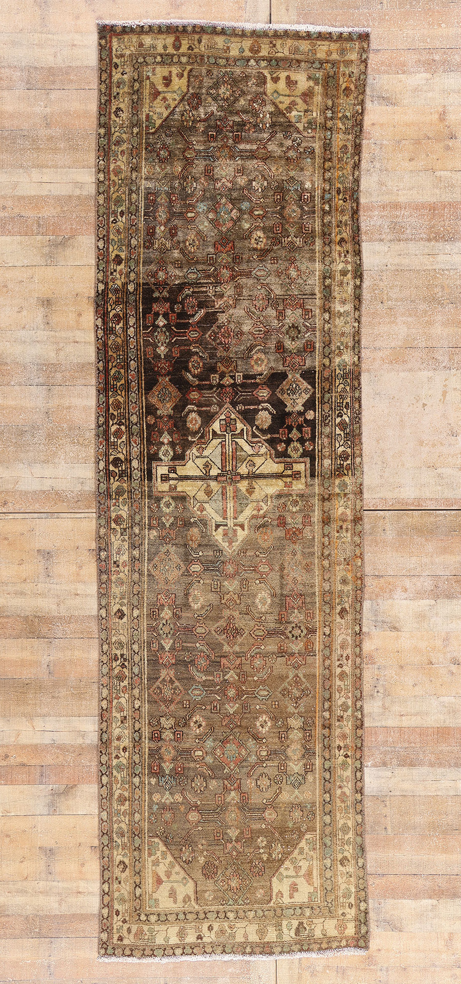 4 x 13 - Bronze Antique Hamadan Rug - 61471
