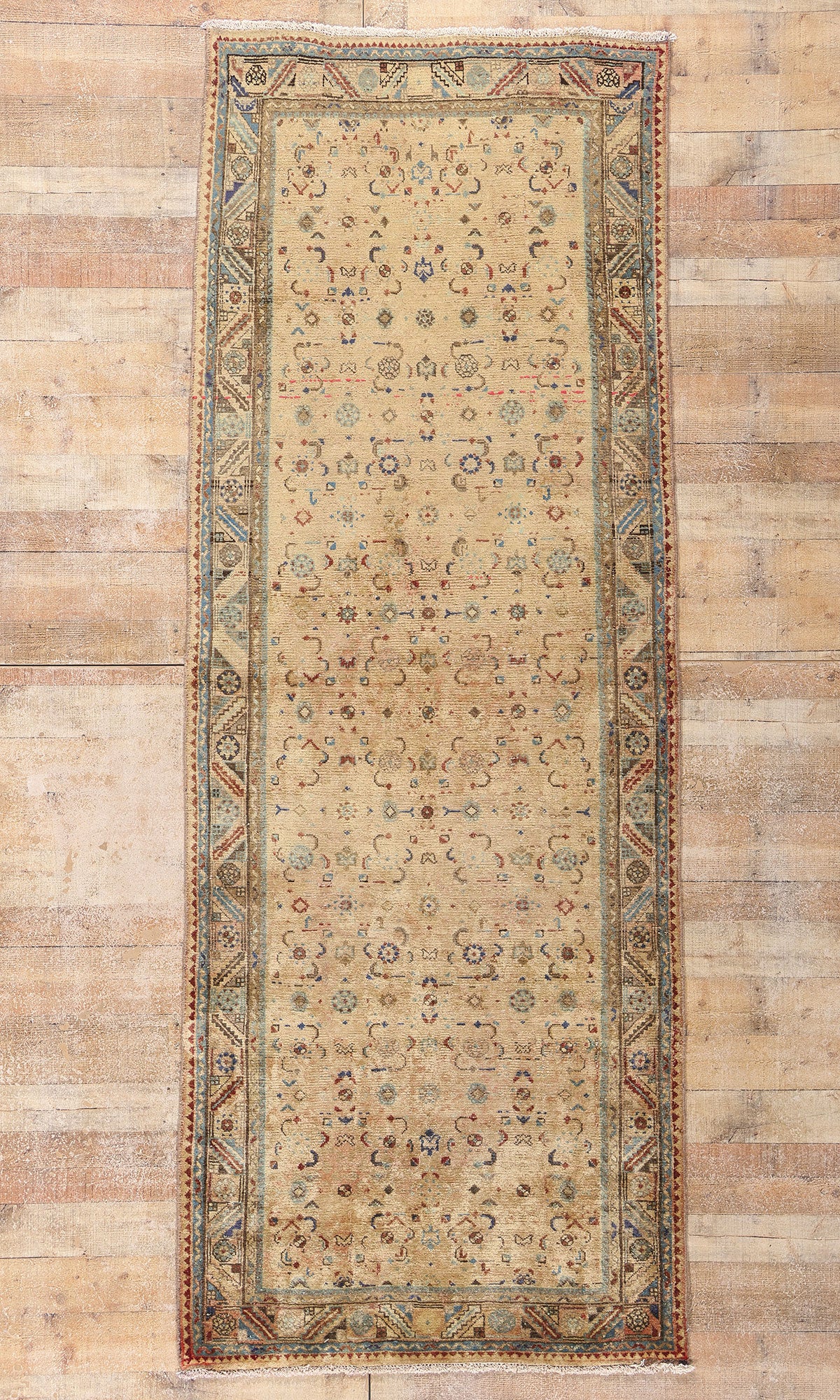 4 x 10 - Beige Antique Hamadan Rug - 61473