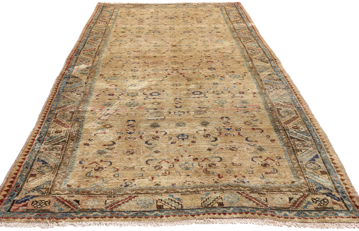 4 x 10 - Beige Antique Hamadan Rug - 61473