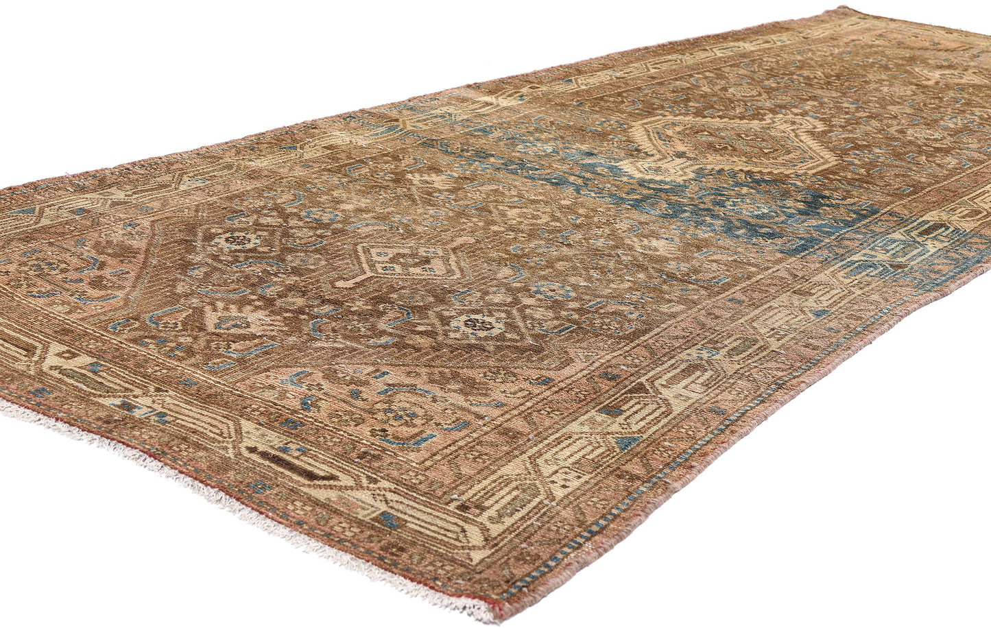 4 x 10 - Brown Antique Hamadan Rug - 61474