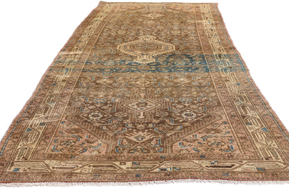 4 x 10 - Brown Antique Hamadan Rug - 61474