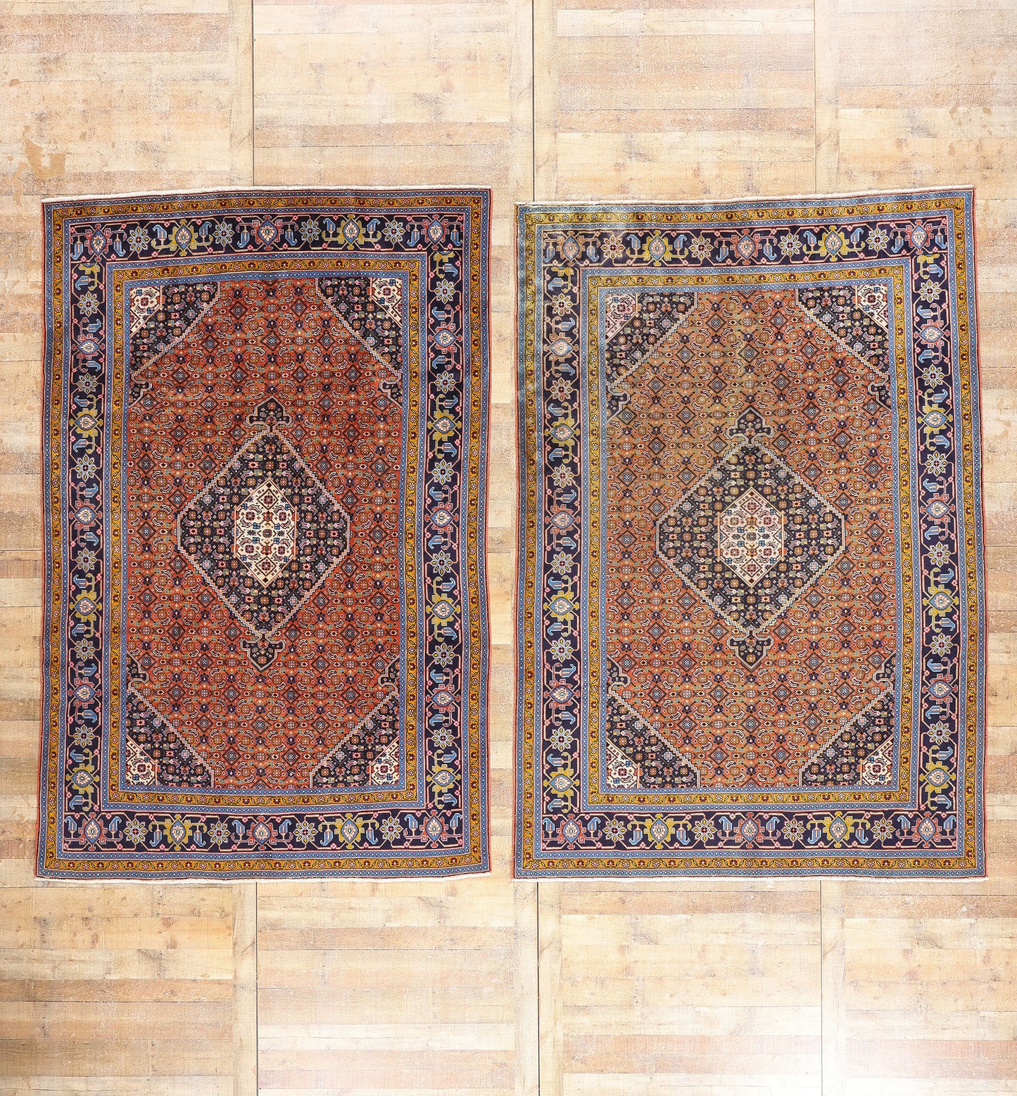 6 x 10 - Orange Vintage Tabriz Rug - 61475