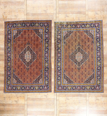 6 x 10 - Orange Vintage Tabriz Rug - 61475