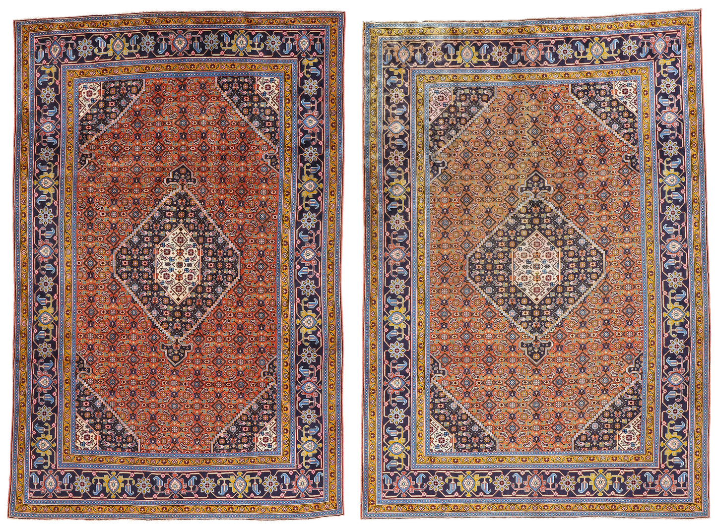 6 x 10 - Orange Vintage Tabriz Rug - 61475