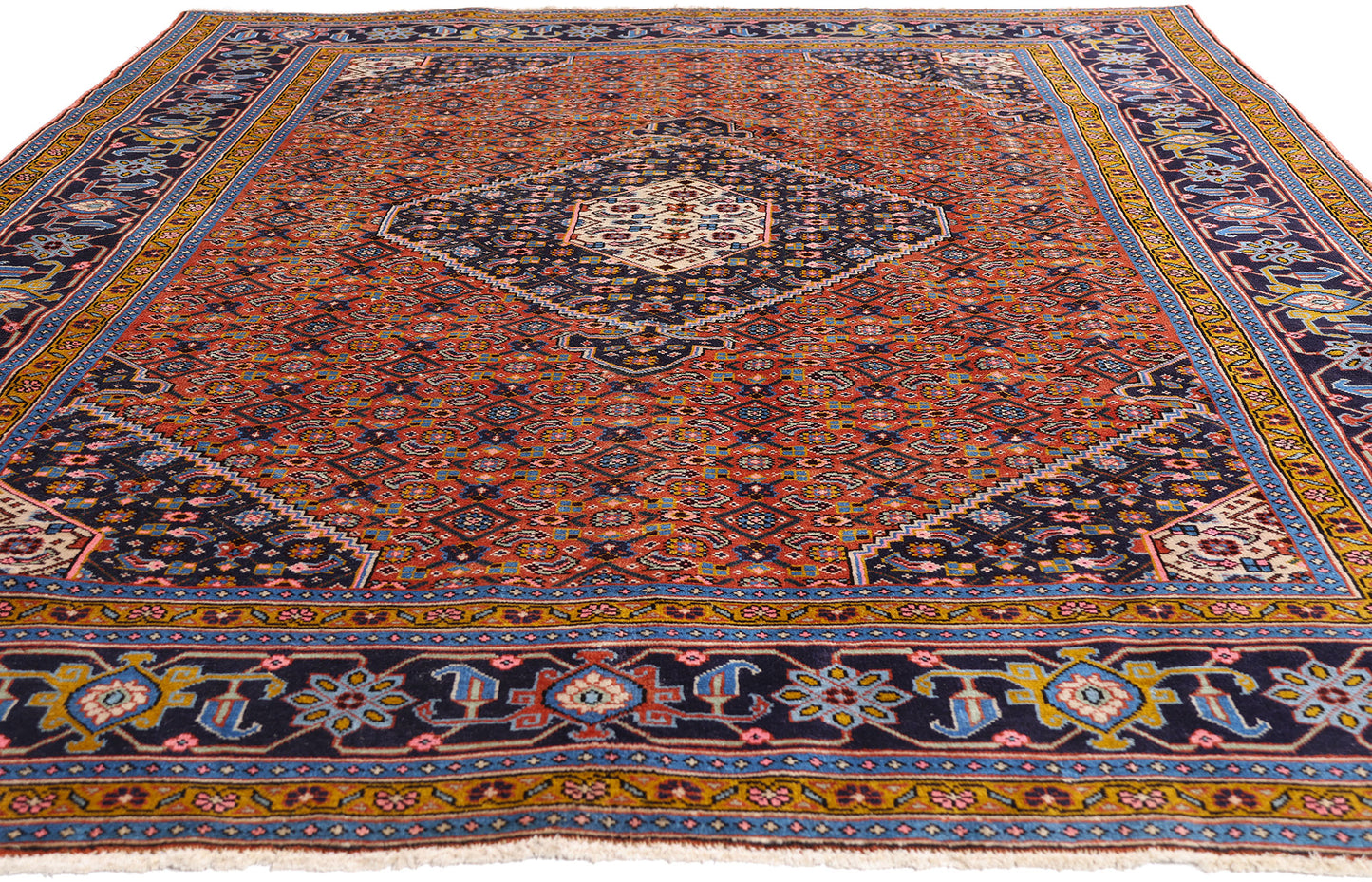 6 x 10 - Orange Vintage Tabriz Rug - 61475