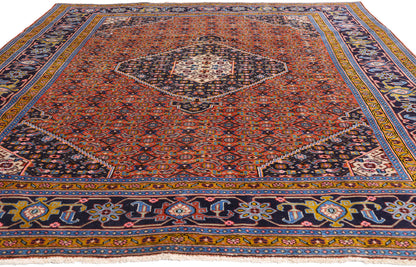 6 x 10 - Orange Vintage Tabriz Rug - 61475