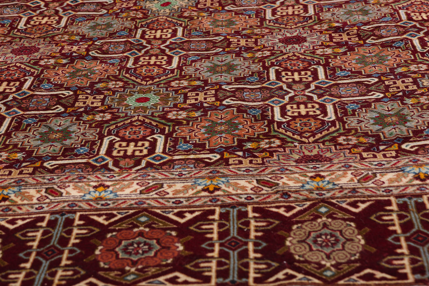 10 x 12 - Burgundy Vintage Tabriz Rug - 61476