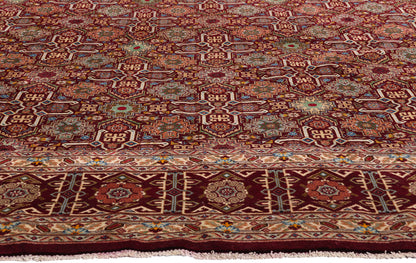 10 x 12 - Burgundy Vintage Tabriz Rug - 61476