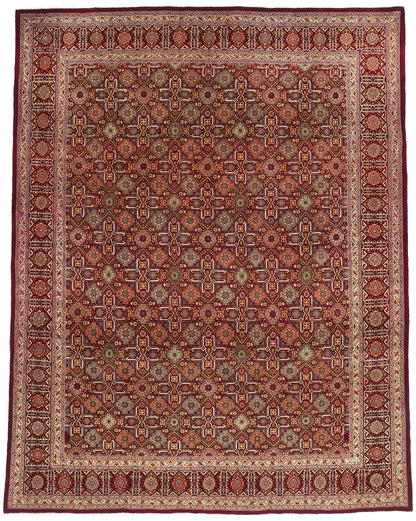 10 x 12 - Burgundy Vintage Tabriz Rug - 61476