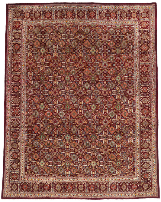 10 x 12 - Burgundy Vintage Tabriz Rug - 61476