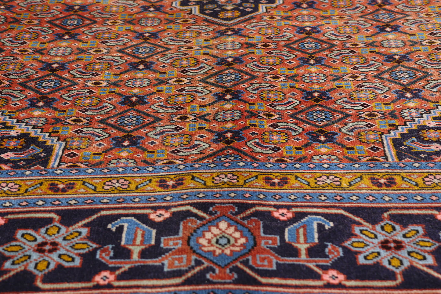 7 x 10 - Orange Vintage Tabriz Rug - 61477