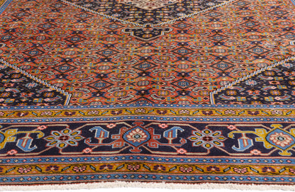 7 x 10 - Orange Vintage Tabriz Rug - 61477