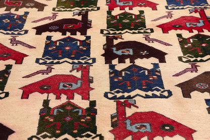 4 x 5 - Beige Vintage Shiraz Rug - 61479