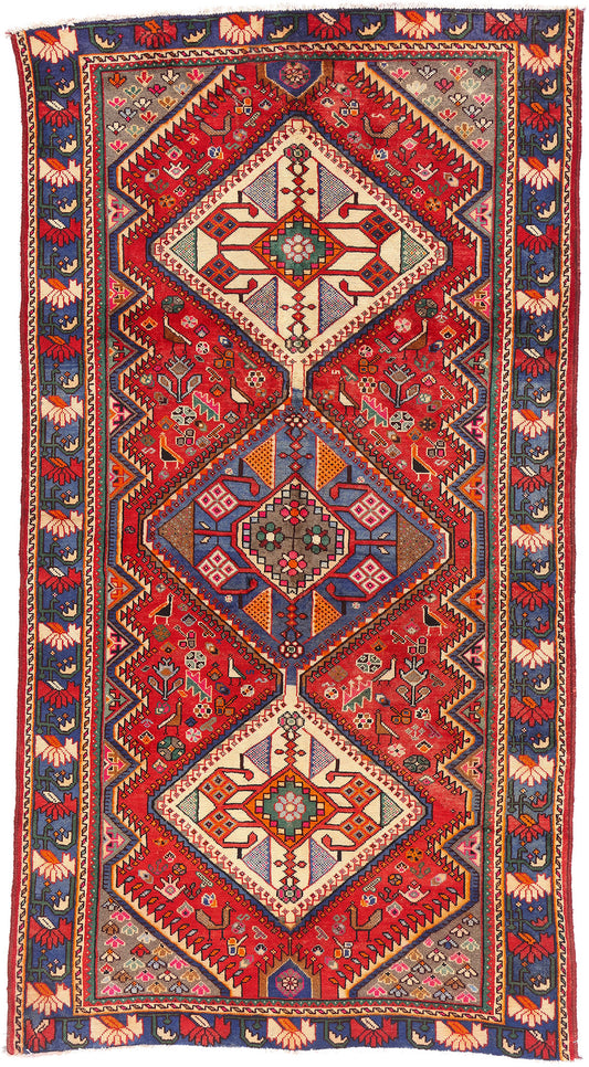 5 x 10 - Red Vintage Shiraz Rug - 61481