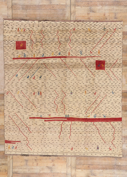 8 x 9 - Beige Vintage Gabbeh Rug - 61487