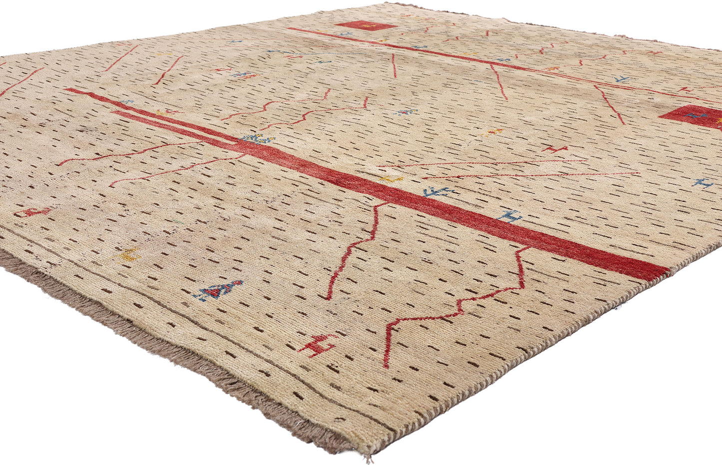 8 x 9 - Beige Vintage Gabbeh Rug - 61487