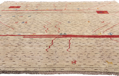 8 x 9 - Beige Vintage Gabbeh Rug - 61487