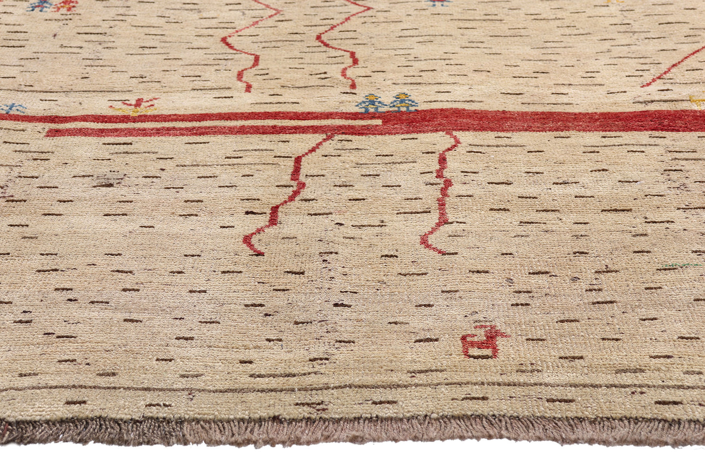 8 x 9 - Beige Vintage Gabbeh Rug - 61487
