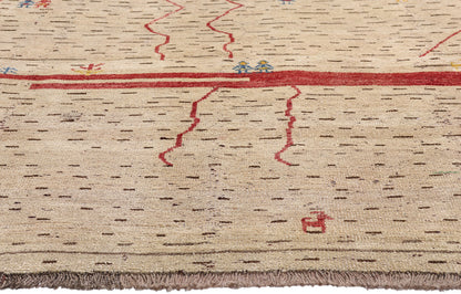 8 x 9 - Beige Vintage Gabbeh Rug - 61487