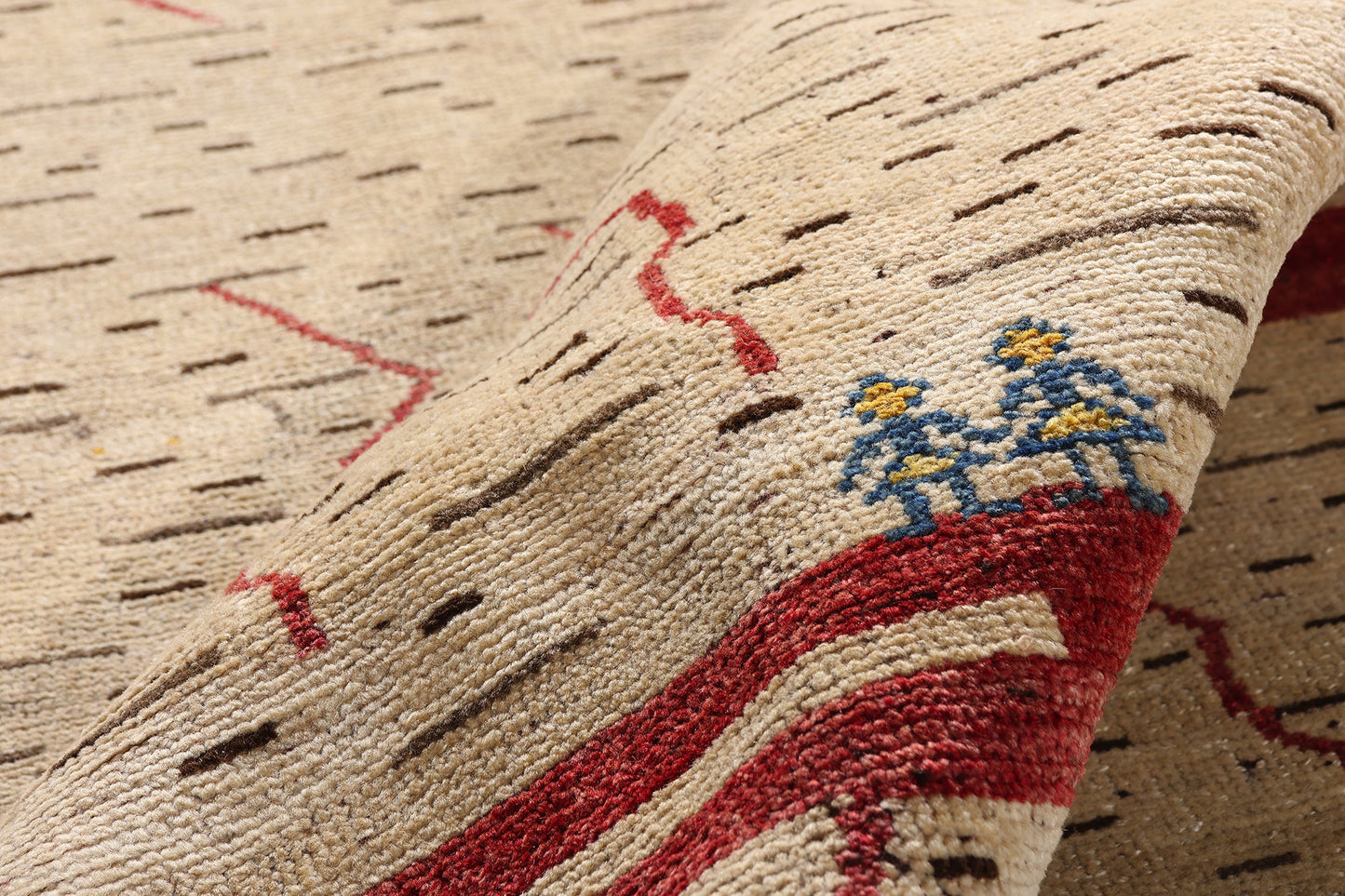 8 x 9 - Beige Vintage Gabbeh Rug - 61487